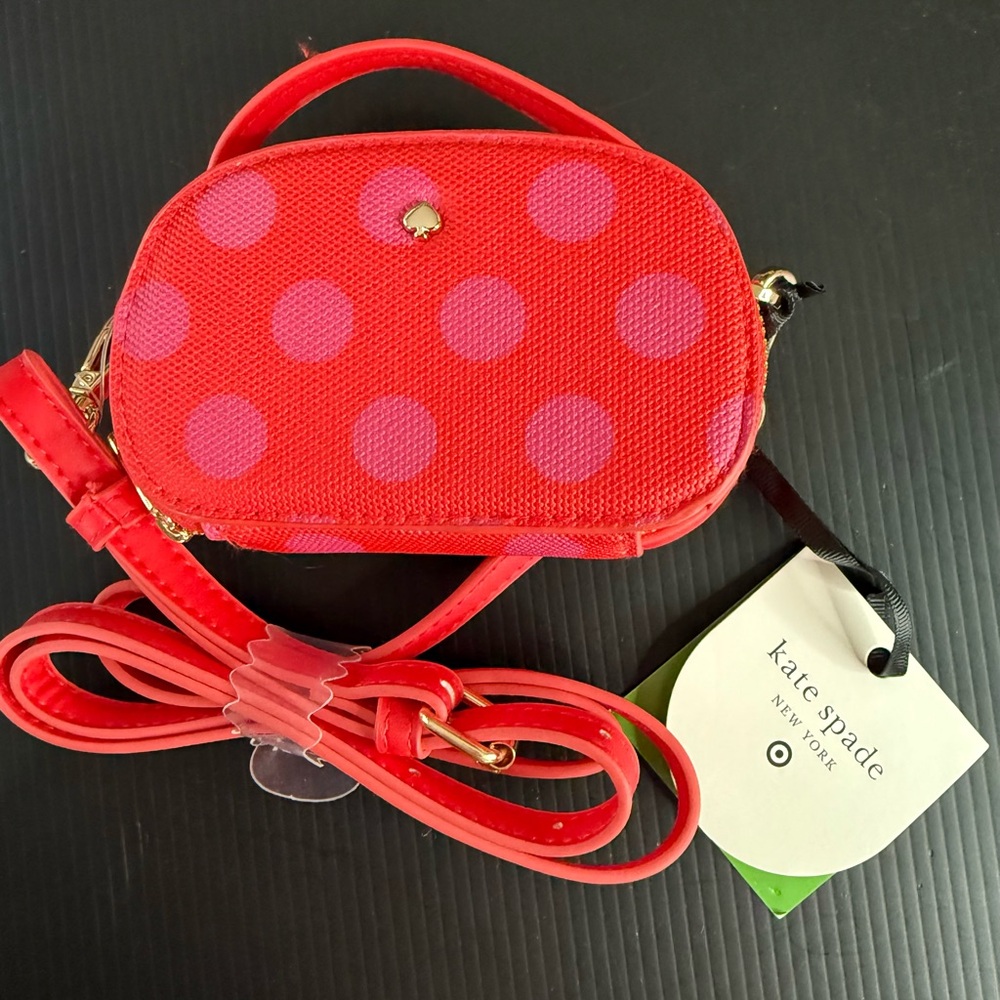 Kate Spade x Target Red and Purple Polka Dot Mini Bag